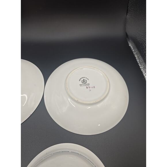 Tiffany & Co JC & Sons Navy Floral Flowers Tea Cup & Saucer England Numbered Set - Picture 7 of 7